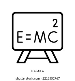 formula icon. Line Art Style Design Isolated On White Background