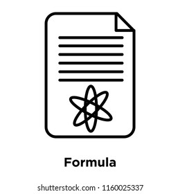 Formula icon vector isolated on white background, Formula transparent sign , sign and symbols in thin linear outline style