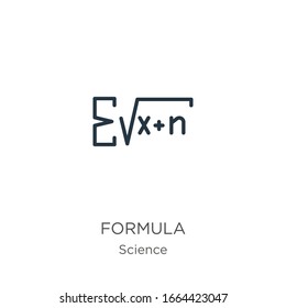 Formula icon vector. Trendy flat formula icon from science collection isolated on white background. Vector illustration can be used for web and mobile graphic design, logo, eps10