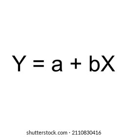 Formula of linear regression. Linear regression equation for statistics. Better understanding of regression. Vector graphic.