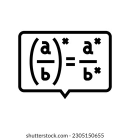 Formelfarbensymbol für den naturwissenschaftlichen Unterricht, Vektorgrafik. Formel mathematische naturwissenschaftliche Ausbildung Zeichen. einzelne Symbolillustration