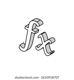 formula math science education isometric icon vector. formula math science education sign. isolated symbol illustration