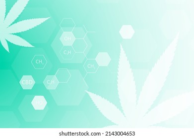 Formel Molekularstruktur von Marihuana für CBD. Medizinisches Marihuana-Konzept. Grafisches Konzept für Ihr Design