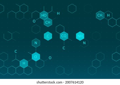 Estructura molecular de fórmula. Prueba de laboratorio de ciencia. Fondo de fórmula química. Concepto gráfico para su diseño