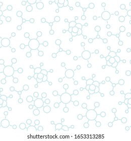 Formula molecules seamless pattern background. Chemical science. Vector line contour.