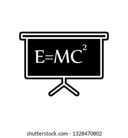 formula on the school board icon. Element of education for mobile concept and web apps icon. Glyph, flat icon for website design and development, app development
