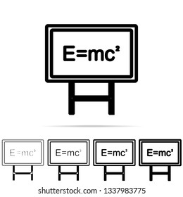 formula on the school board icon in different shapes, thickness. Simple thin line, outline vector of education icons for UI and UX, website or mobile application