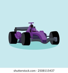 Formula One Car F 1 Race Colorful Illustration Vector