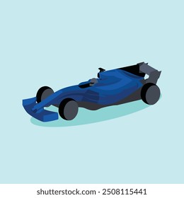 Formula One Car F 1 Race Colorful Illustration Vector