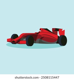 Formula One Car F 1 Race Colorful Illustration Vector