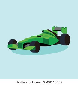 Formula One Car F 1 Race Colorful Illustration Vector