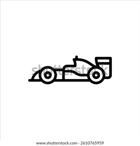 formula one outline icon. racing car black line illustration.