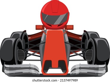 A formula one racing car with a racer illustration