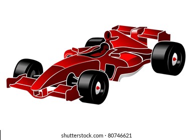 Formula one red car F_1