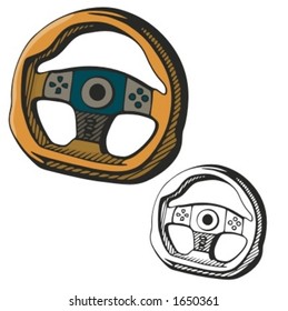 Formula one steering. Vector illustration