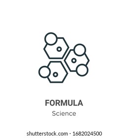 Formula outline vector icon. Thin line black formula icon, flat vector simple element illustration from editable science concept isolated stroke on white background