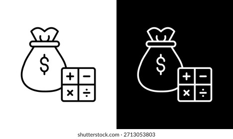 Diseño de conjunto de iconos blancos de contorno de fórmula
