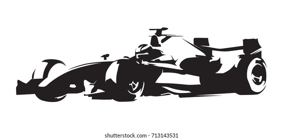 Formula race car, abstract vector silhouette. Motorsport icon