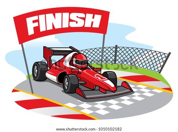 formula racing car reach
the finish line