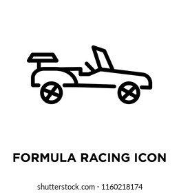 Formula racing icon vector isolated on white background, Formula racing transparent sign , linear symbol and stroke design elements in outline style