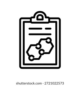 Icono de investigación de fórmulas, gráficos de Vector de línea