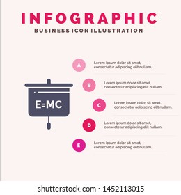 Formula,  School Solid Icon Infographics 5 Steps Presentation Background