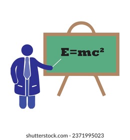 the formula for the Theory of Special Relativity on Blackboard Vector Image Illustration Isolated on White background
