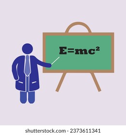 the formula for the Theory of Special Relativity on Blackboard Vector Image Illustration 