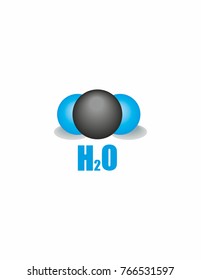 Formula of water on a white background