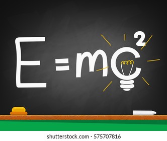 formula written in chalk on a black school Board
