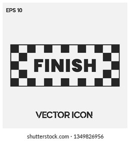 Formula1 abstract finish vector icon illustration. Typographic finish symbol icon. Premium quality.