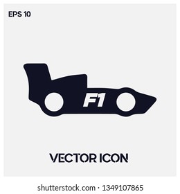 Formula1 car vector icon illustration. Modern F1 sport car symbol icon. Premium quality. 