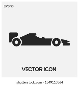 Formula1 car vector icon illustration. Modern F1 sport car symbol icon. Premium quality. 