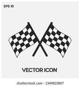 Formula1 finish flag vector icon illustration. Premium quality.