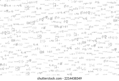 Formulas of astrophysics, quantum mechanics, radio circuits. Scientific, educational background on white. Hand drawn..