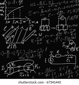 Formulas in lesson of electricity.Vector illustration.