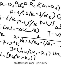 Formulas. Seamless abstract background. Vector illustration.