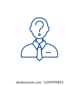 Formulation of the problem line icon concept. Formulation of the problem flat  vector symbol, sign, outline illustration.