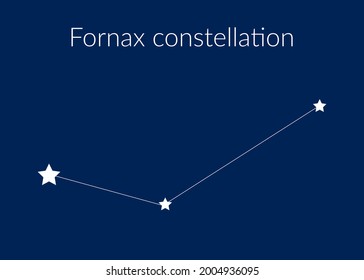 Fornax zodiac constellation sign with stars on blue background of cosmic sky. Vector illustration