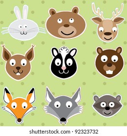 Forrest Animals - set of animals illustrations, vector EPS10