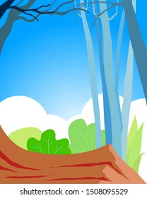 Forrest Empty Path. Vectoral Illustation