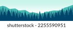 Forrest landscape. Tree background. Forrest banner. Mountain landscape.