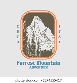 Forrest Mountain Adventure Illustration vector
