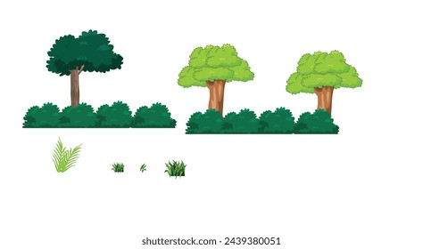 Forrest tree for BG illustration animation