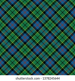 Forsyth Ancient Tartan. Tartan imitation for prints on fabric and clothing, interior decoration, Scottish-style websites. Diagonal cell.  Seamless pattern. 