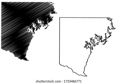 Forsyth County, Georgia (U.S. county, United States of America,USA, U.S., US) map vector illustration, scribble sketch Forsyth map