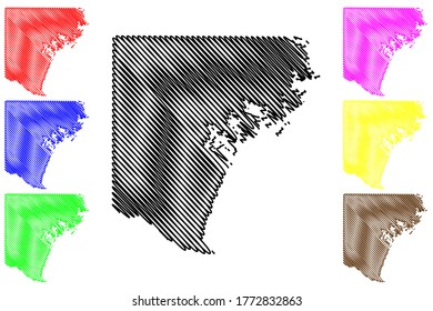 Forsyth County, Georgia (U.S. county, United States of America,USA, U.S., US) map vector illustration, scribble sketch Forsyth map