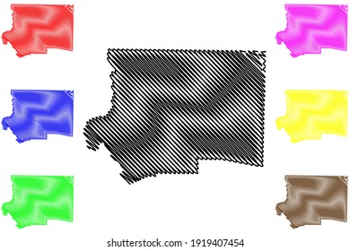 Forsyth County, North Carolina State (U.S. county, United States of America) map vector illustration, scribble sketch Forsyth map