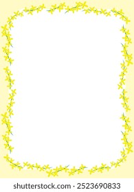 Ilustración de fondo de frontera de decoración de flores Forsythia