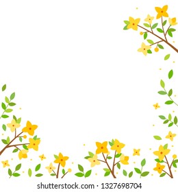 Forsythia flowers background